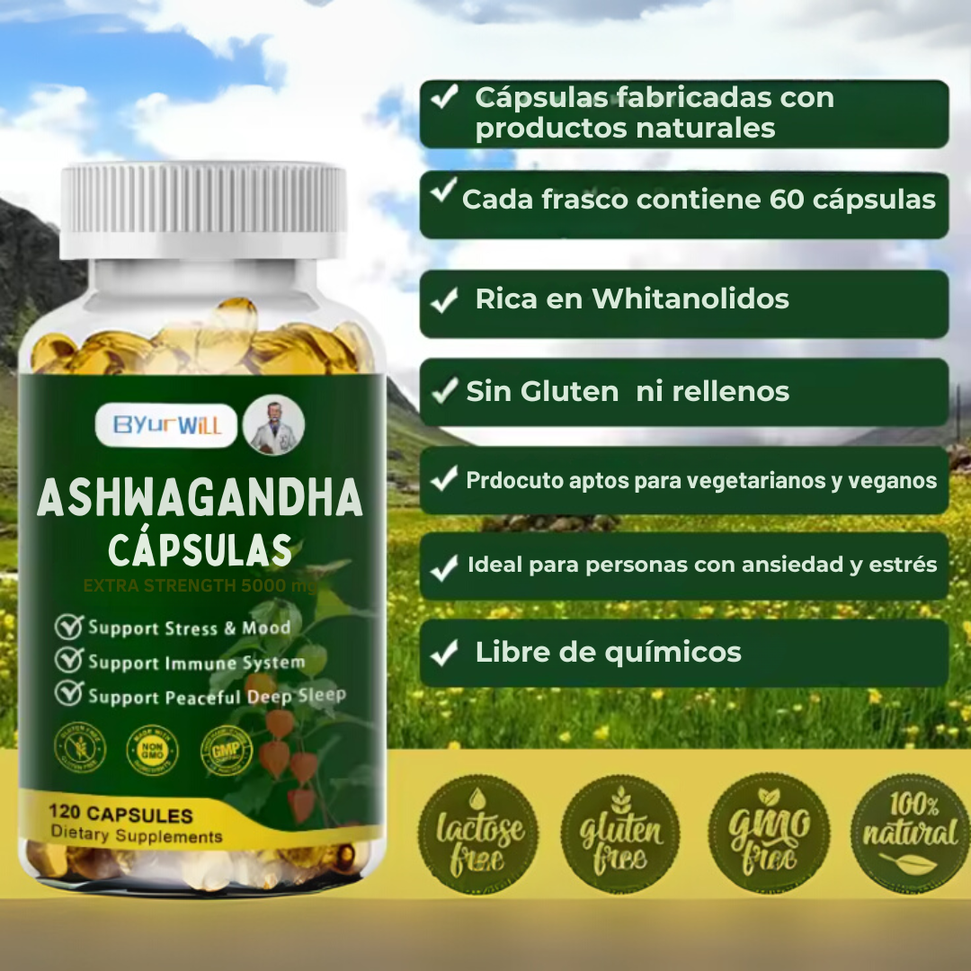 Cápsulas para la Ansiedad y el Estrés Premium 60, ByurWill™ .